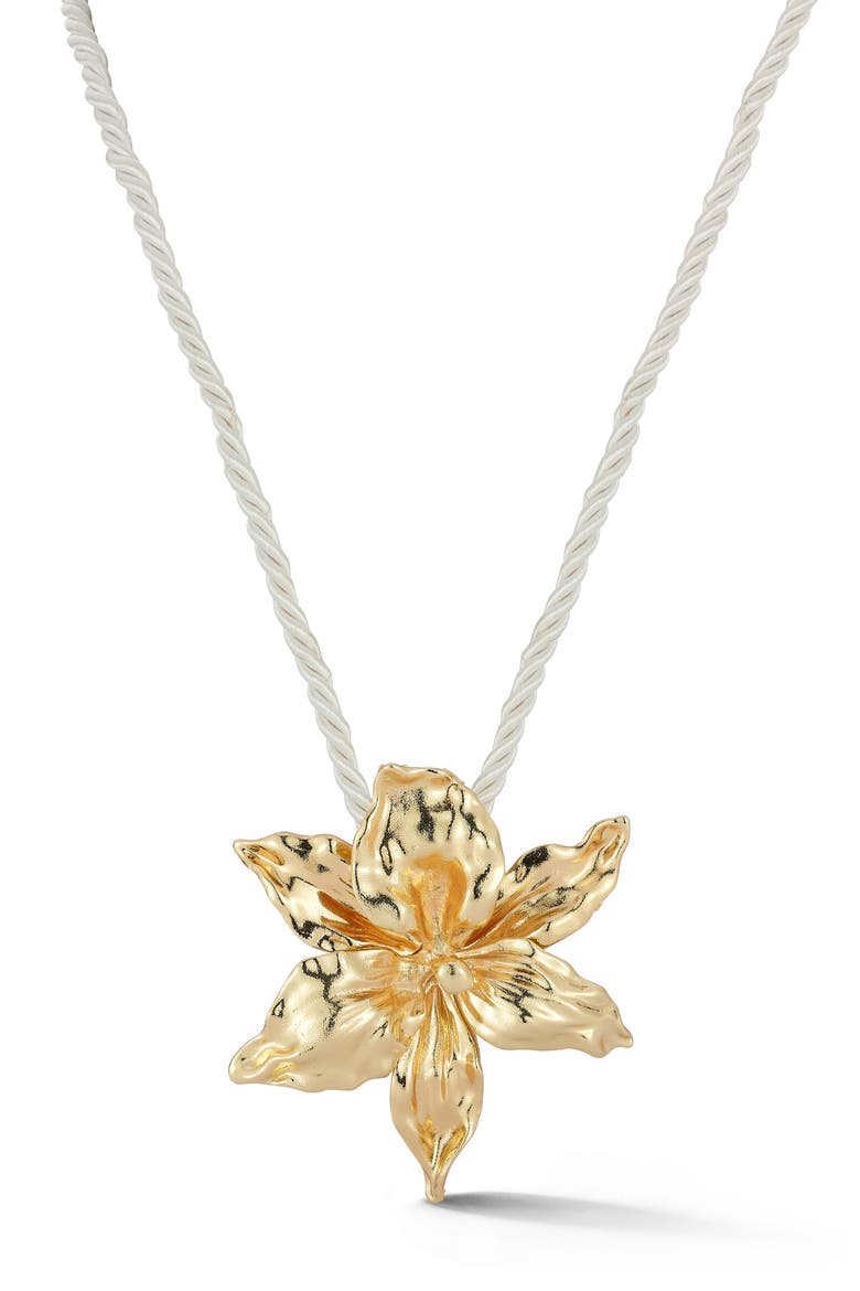 Flower Statement Necklace, Main, color, GOLD