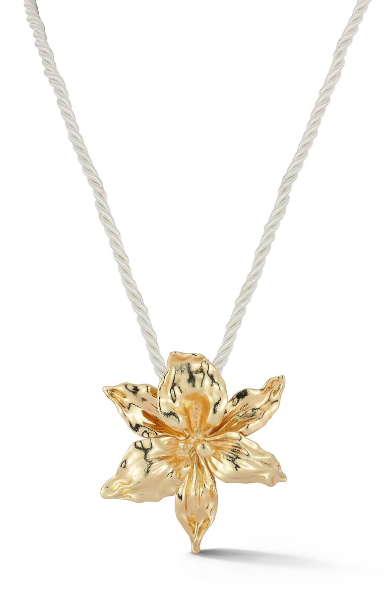 SPHERA MILANO Flower Statement Necklace, Main, color, Gold