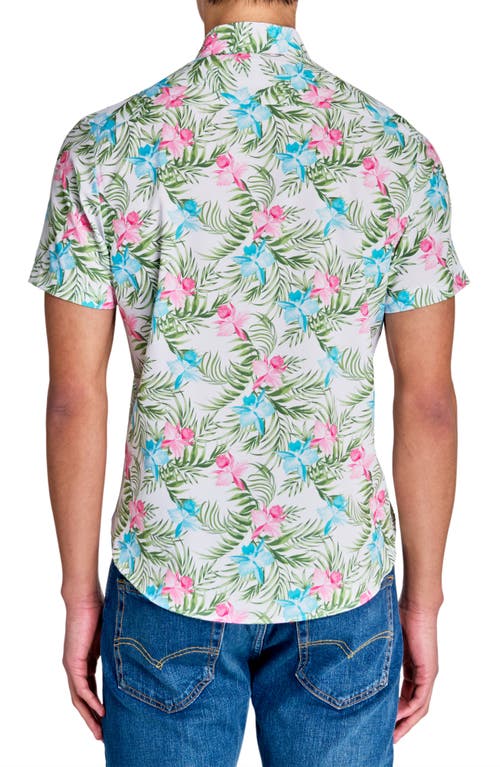 Construct Tropical Short Sleeve Button Front Shirt In Multi