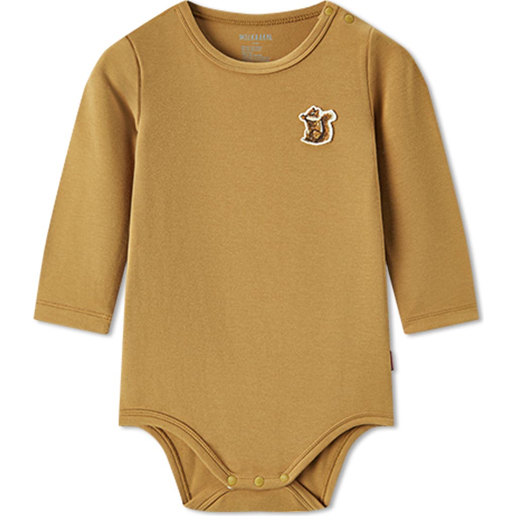 Milkbarn Brushed Long Sleeve One Piece In Brown