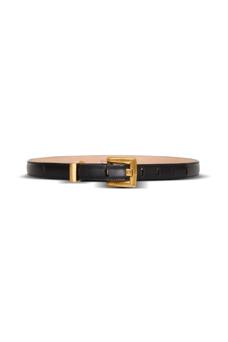 Anthem belt in calfskin leather, Main, color, black
