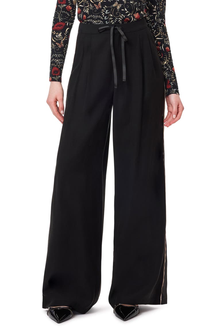 Tie Waist Wide Leg Pants, Main, color, BLACK NIGHT