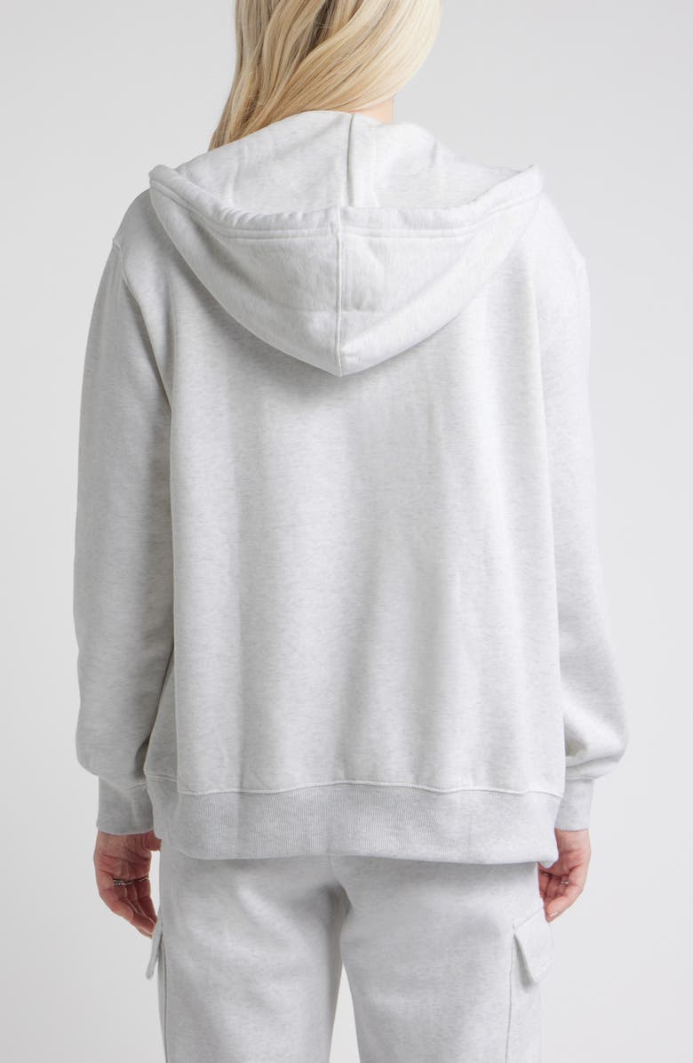 BP. Oversize Zip Fleece Hoodie, Alternate, color, Grey Fog Heather