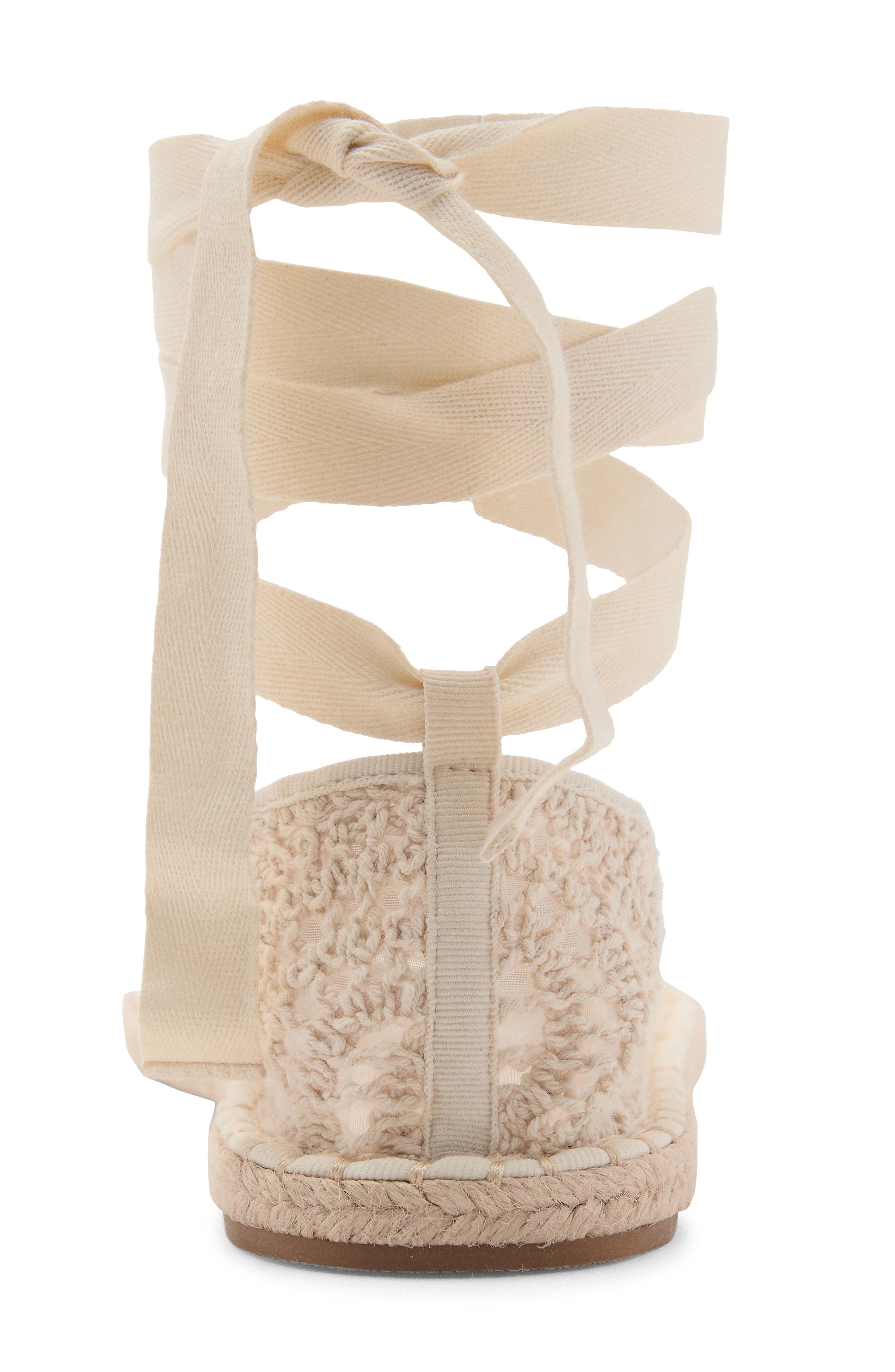 MANGO Ankle Wrap Ballet Flat, Alternate, color, Ecru