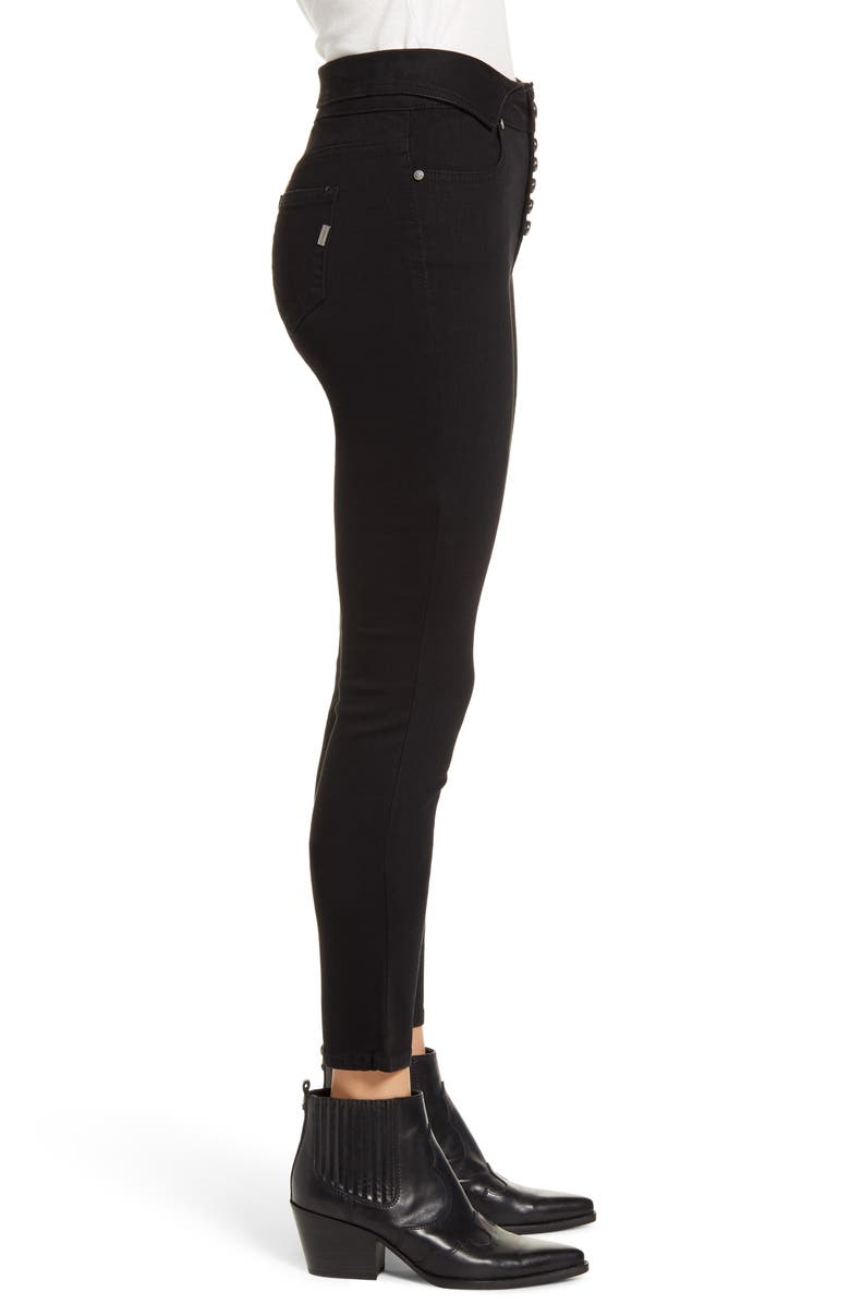 1822 Denim Fold Over Waist Ankle Skinny Jeans, Alternate, color, 