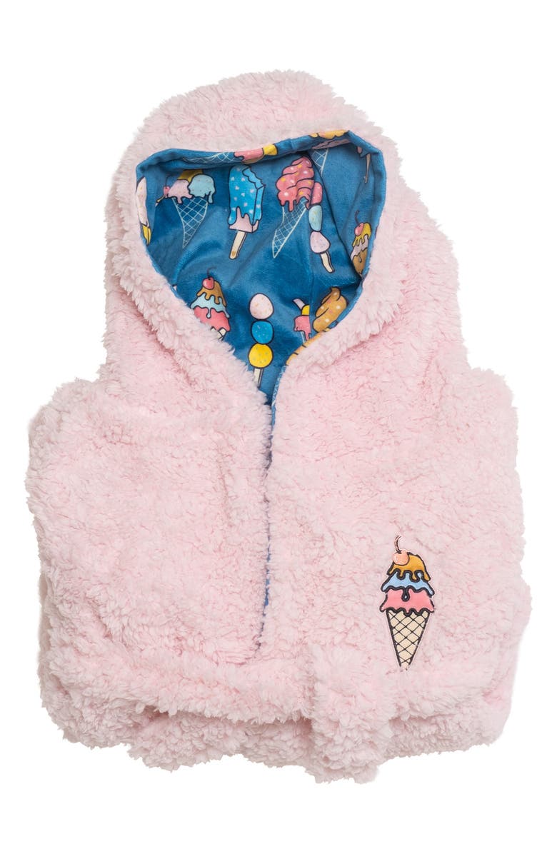 mimish Kids' Reversible Ice Cream Hooded Robe, Alternate, color, Ballet Slipper