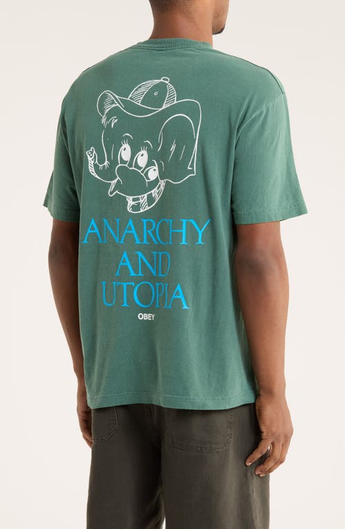 Obey Anarchy & Utopia Graphic T-shirt In Green