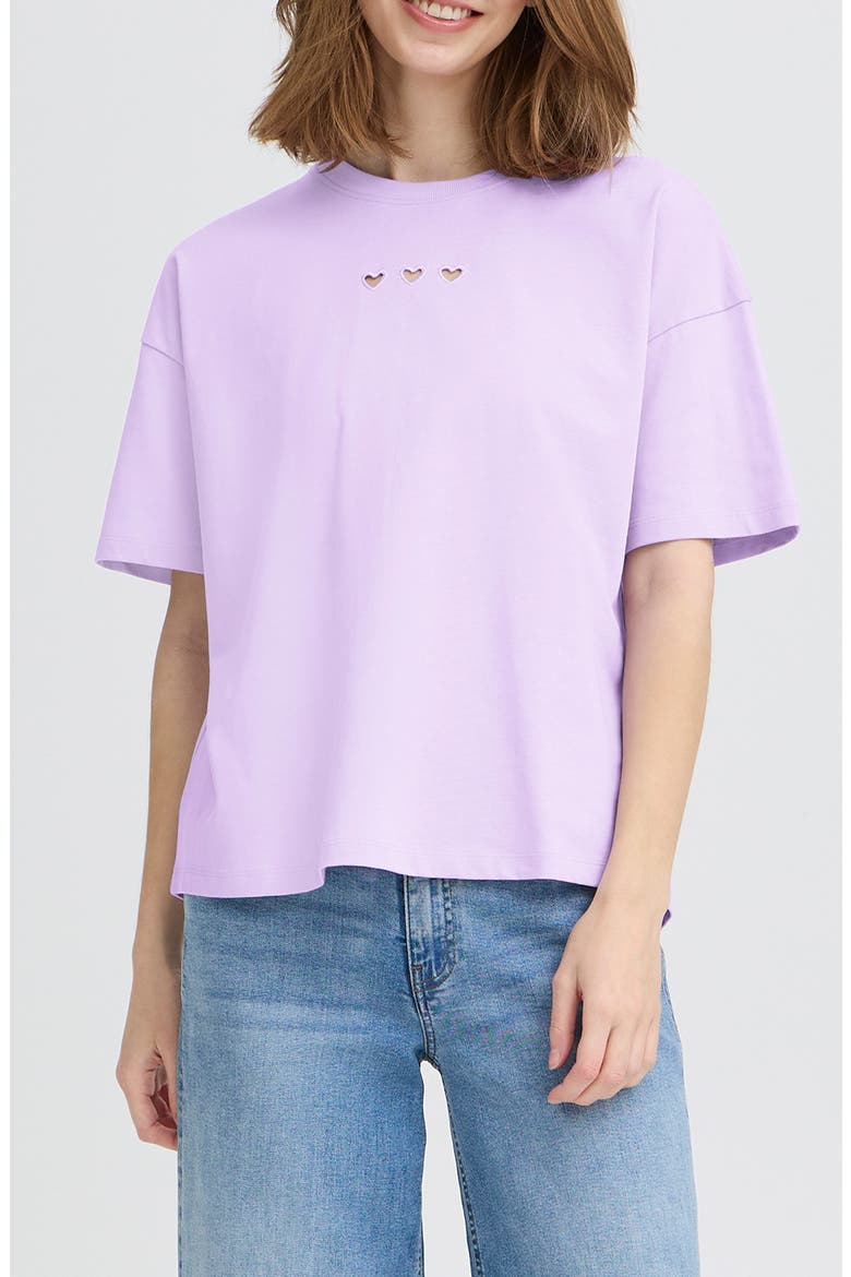 Ihpetro Boxy Heart Cutout T-Shirt, Main, color, PURPLE ROSE