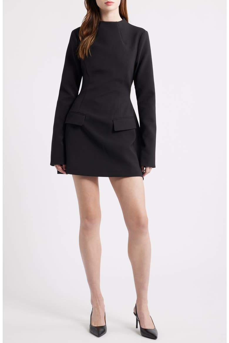 The Ultimate Muse Split Sleeve Minidress with Pockets, Main, color, BLACK