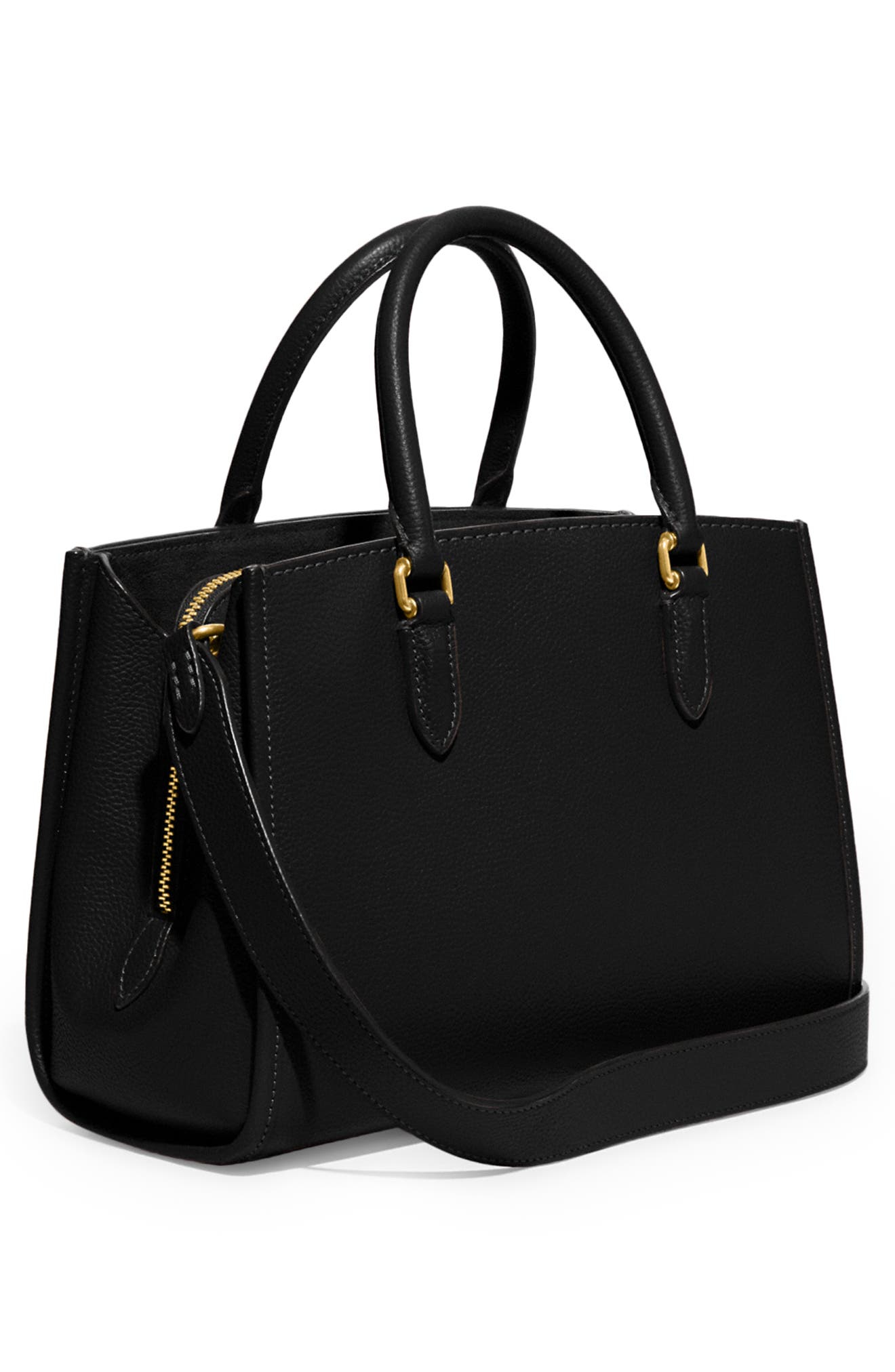 COACH Brooke Pebble Leather Satchel, Alternate, color, 