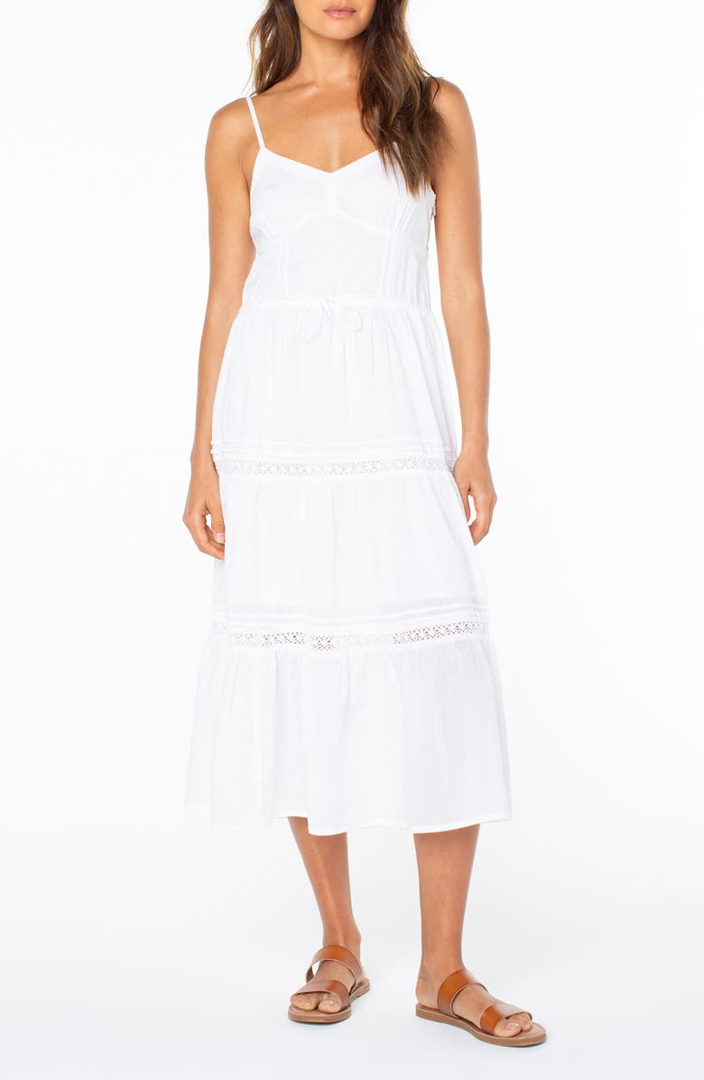 Roxy Azalea Cotton Midi Sundress, Main, color, Cloud Dancer