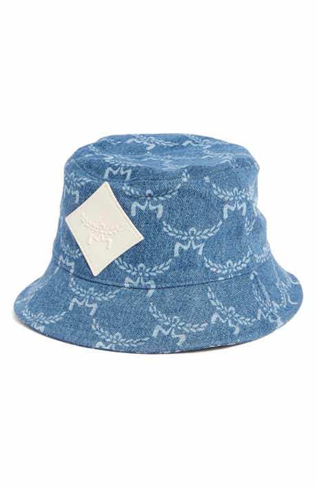 MCM Logo Jacquard Denim Bucket Hat