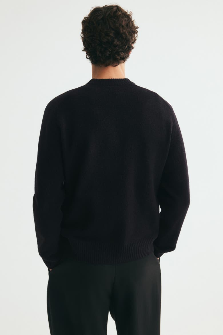 Regular-Fit Brushed Sweater, Alternate, color, Black