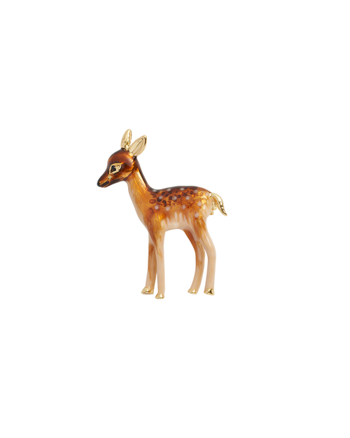 Fable England Enamel Fawn Brooch