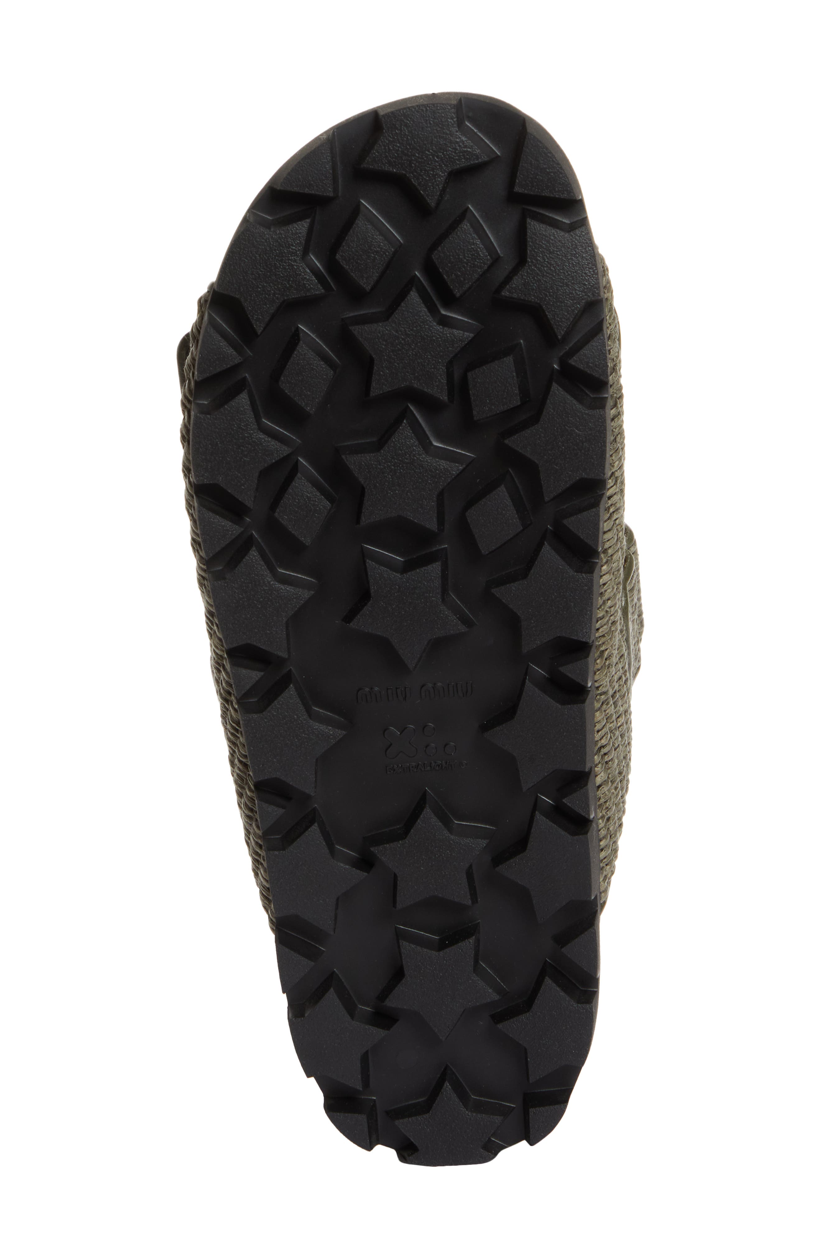 Miu Miu Raffia Double Band Slide Sandal, Alternate, color, 