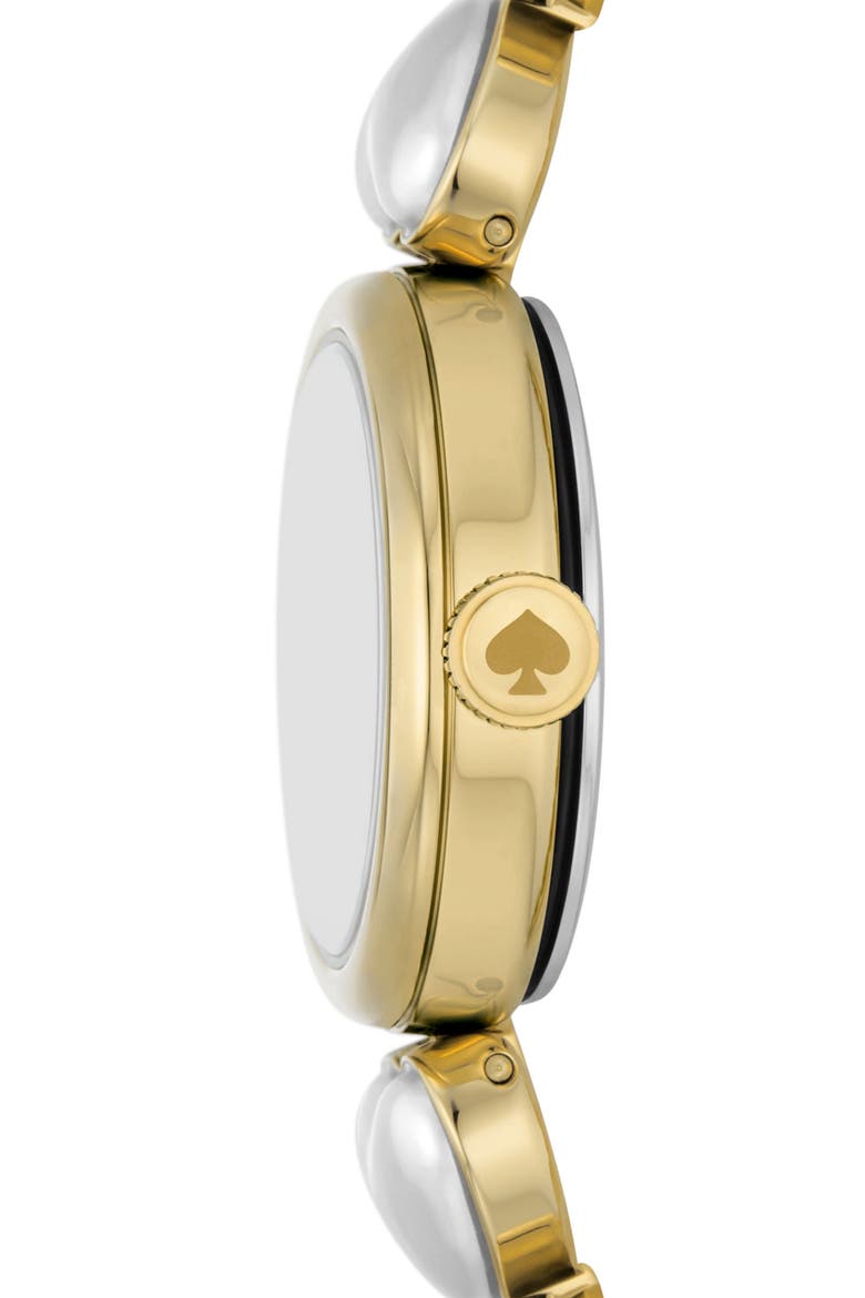 monroe imitation pearl heart bracelet watch, 24mm, Alternate, color, GOLD