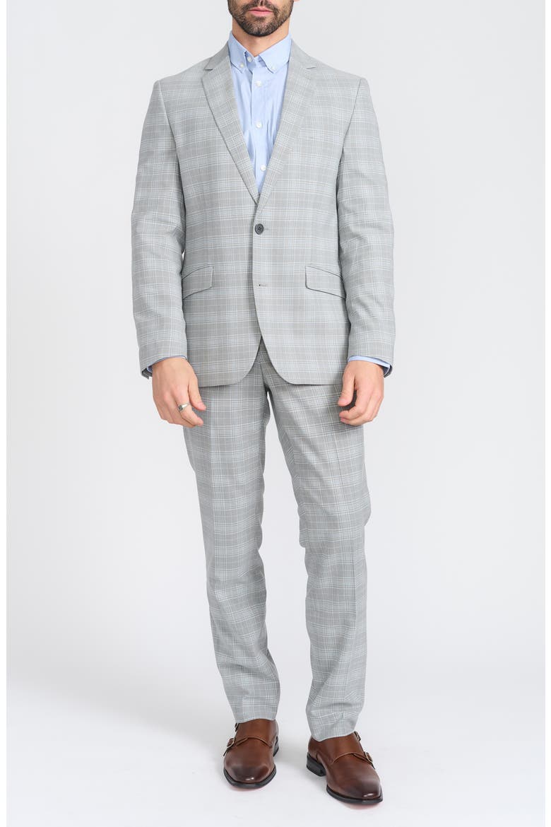 Hoxton Grey Plaid Stretch Suit, Main, color, GREY
