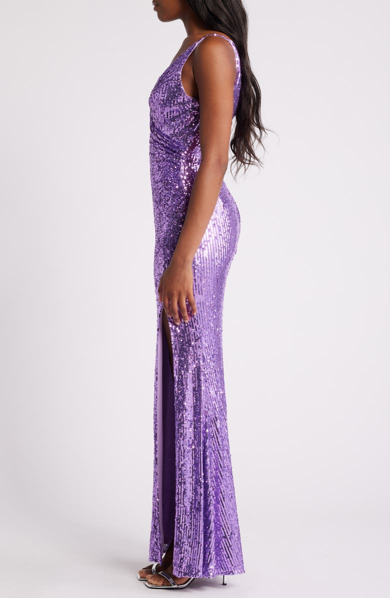 Dress the Population Jordan Sequin Gown, Alternate, color, Lavender