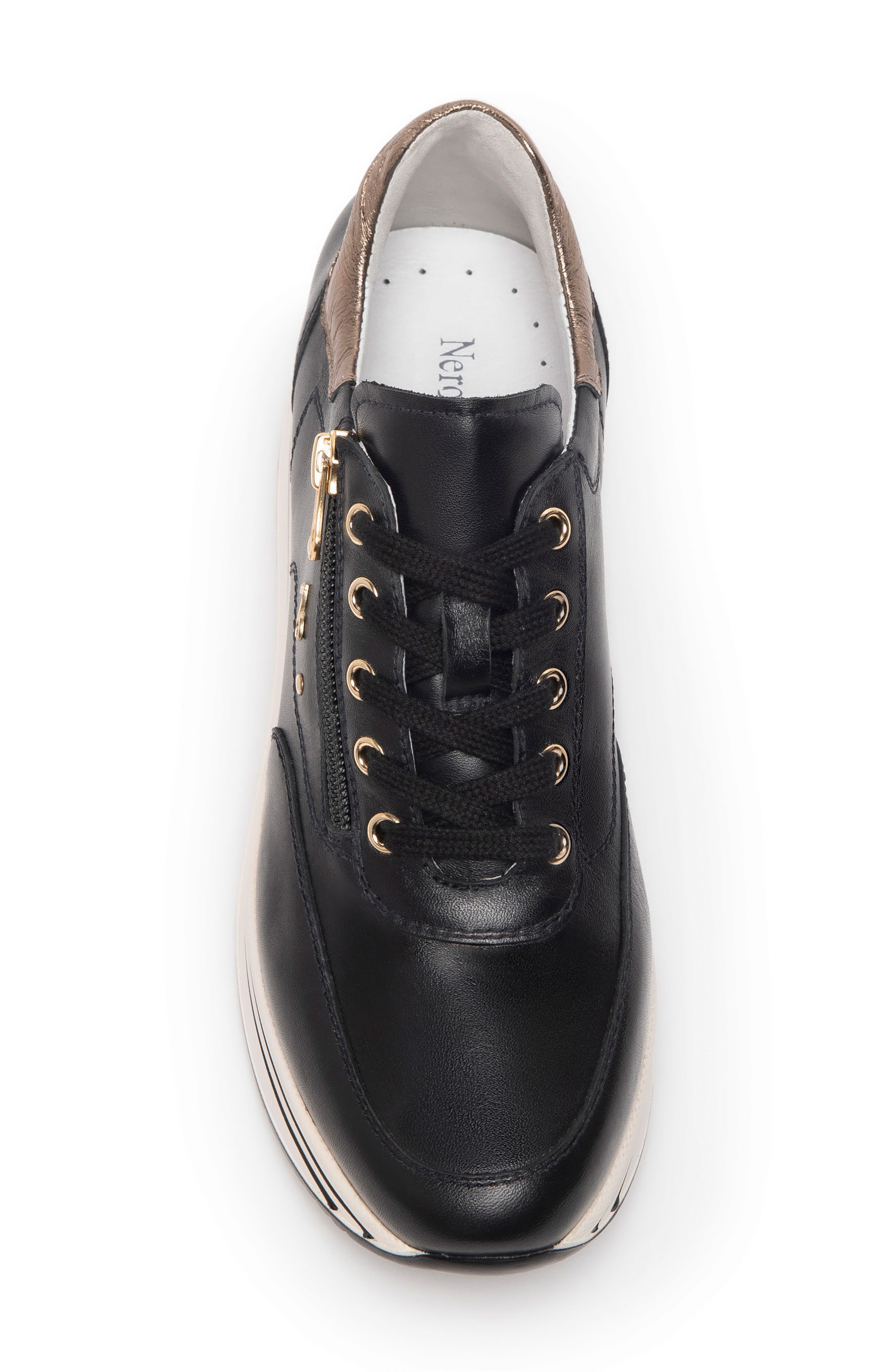 NeroGiardini Side Zip Platform Sneaker, Alternate, color, 