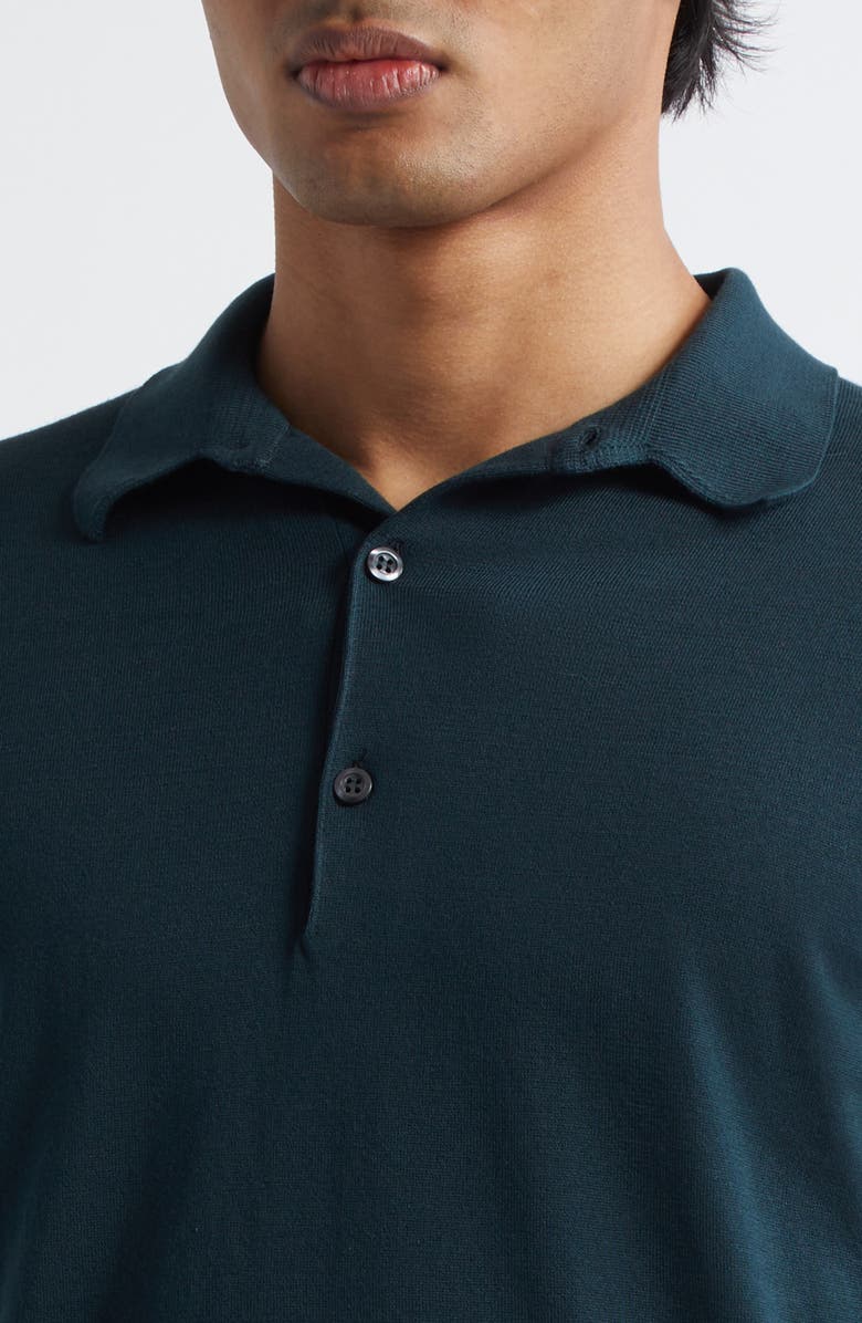 John Smedley Mycroft Cotton Polo Sweater, Alternate, color, Rainforest