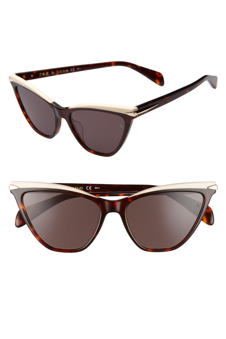 55mm Cat Eye Sunglasses, Main, color, DARK HAVANA