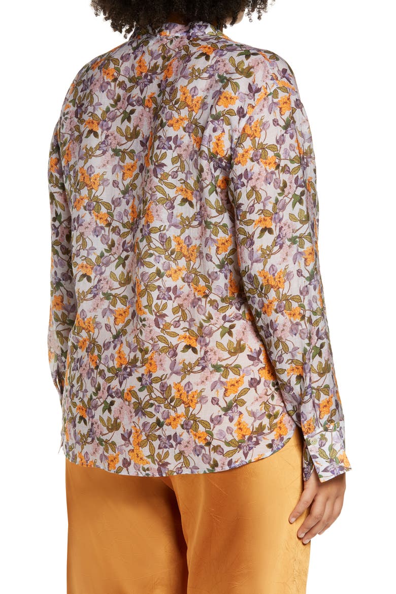 Wisteria Vine Button-Up Blouse, Alternate, color, VIOLETTA