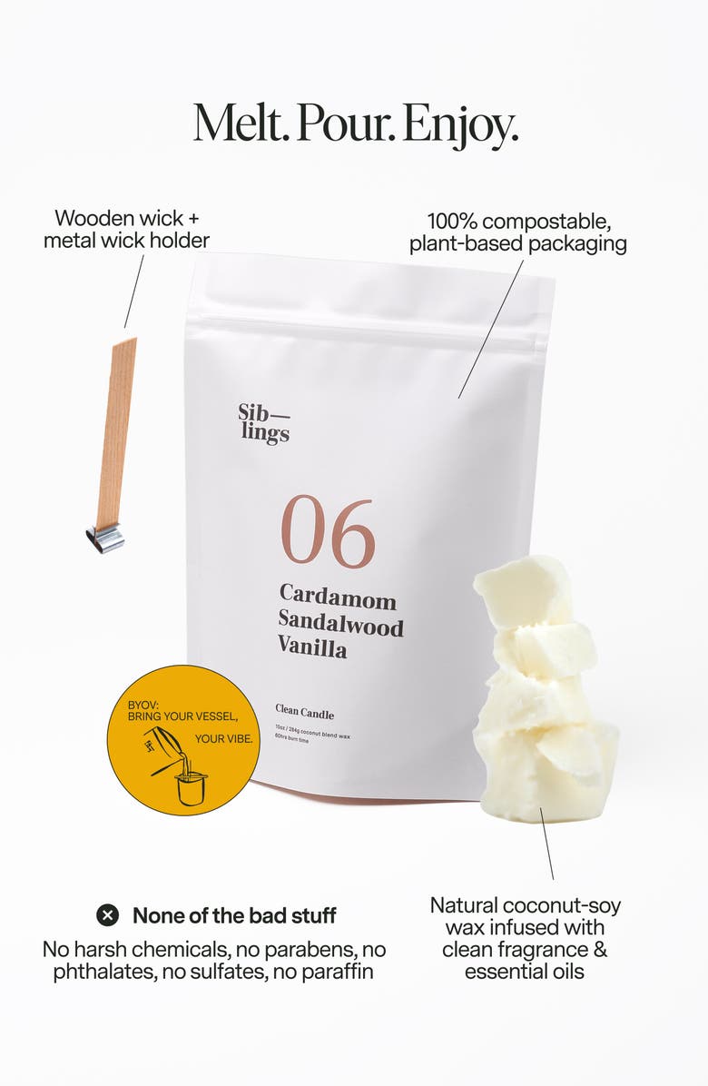 SIBLINGS No. 06 Sandalwood Refillable Candle, Alternate, color, Cardamom/ Sandalwood/ Vanilla