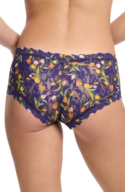 Hanky Panky Signature Lace Boyshort In Central Park Navy
