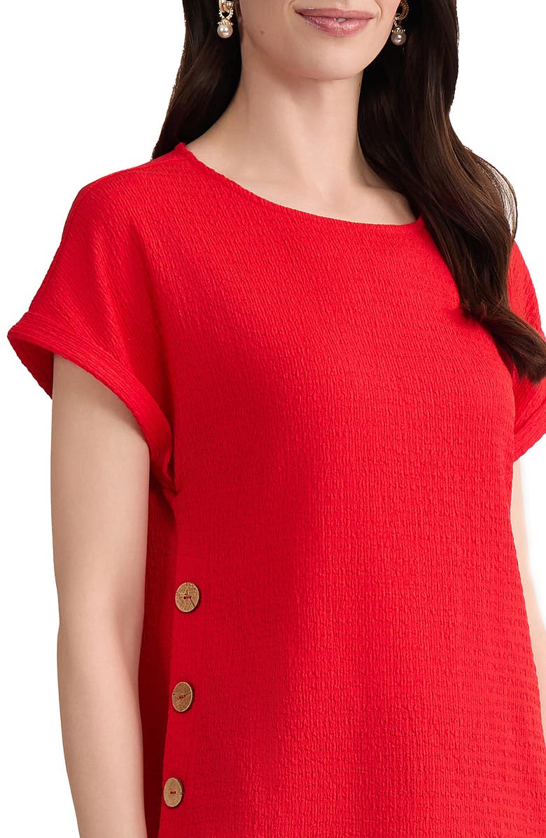 Jones New York Textured Button Detail Top, Alternate, color, Rouge
