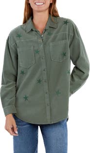 Billy T Mighty Star Embroidered Corduroy Button-Up Shirt