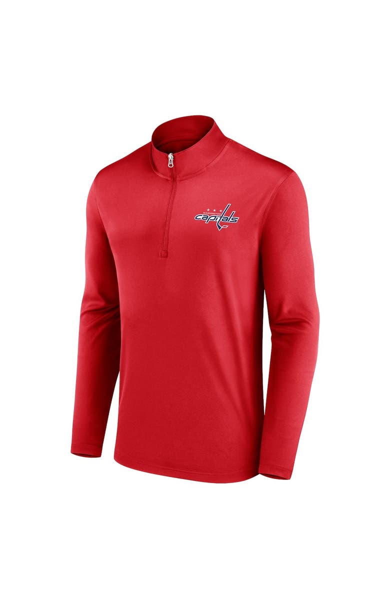 FANATICS Men's Fanatics Branded Red Washington Capitals Underdog Mindset Quarter-Zip Jacket, Alternate, color,