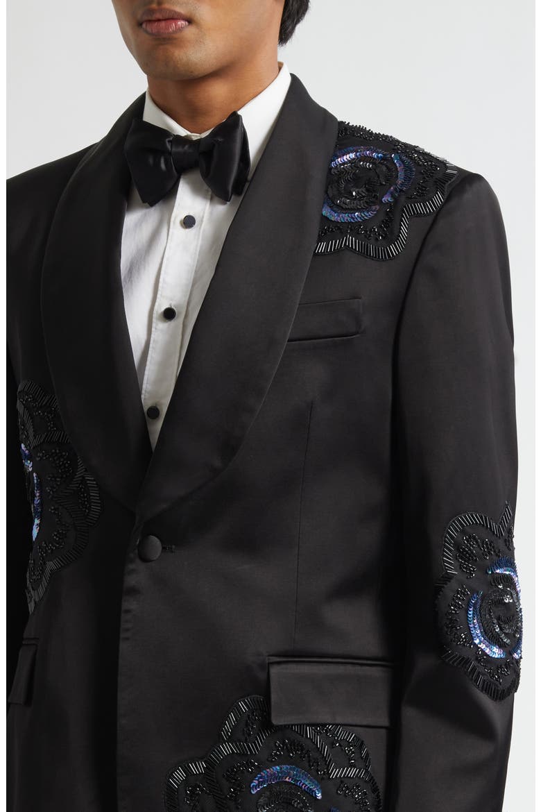 Poppy Shawl Collar Wool Suit Jacket, Alternate, color, BLACK