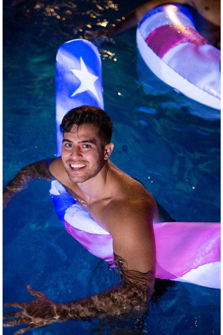 Stars & Stripes LED Noodle Pool Float, Alternate, color, RED