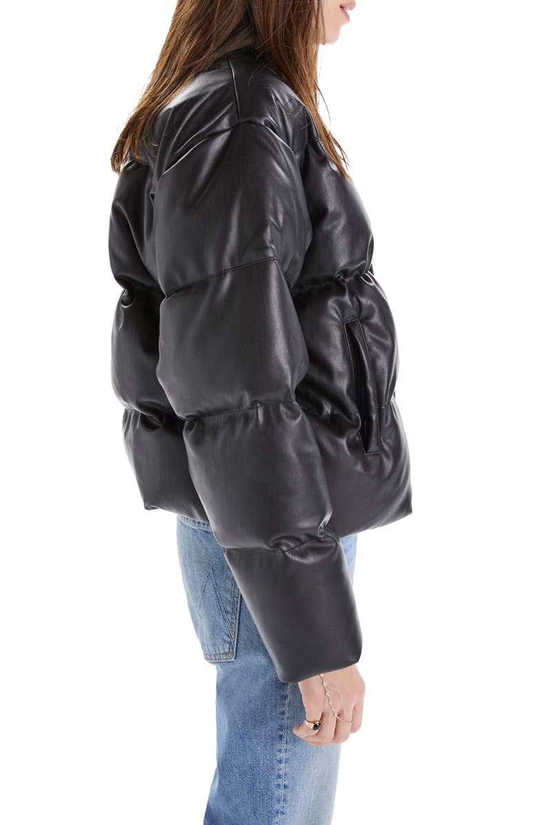 MOTHER The Drop Pillow Talk Faux Leather Puffer Jacket, Alternate, color,