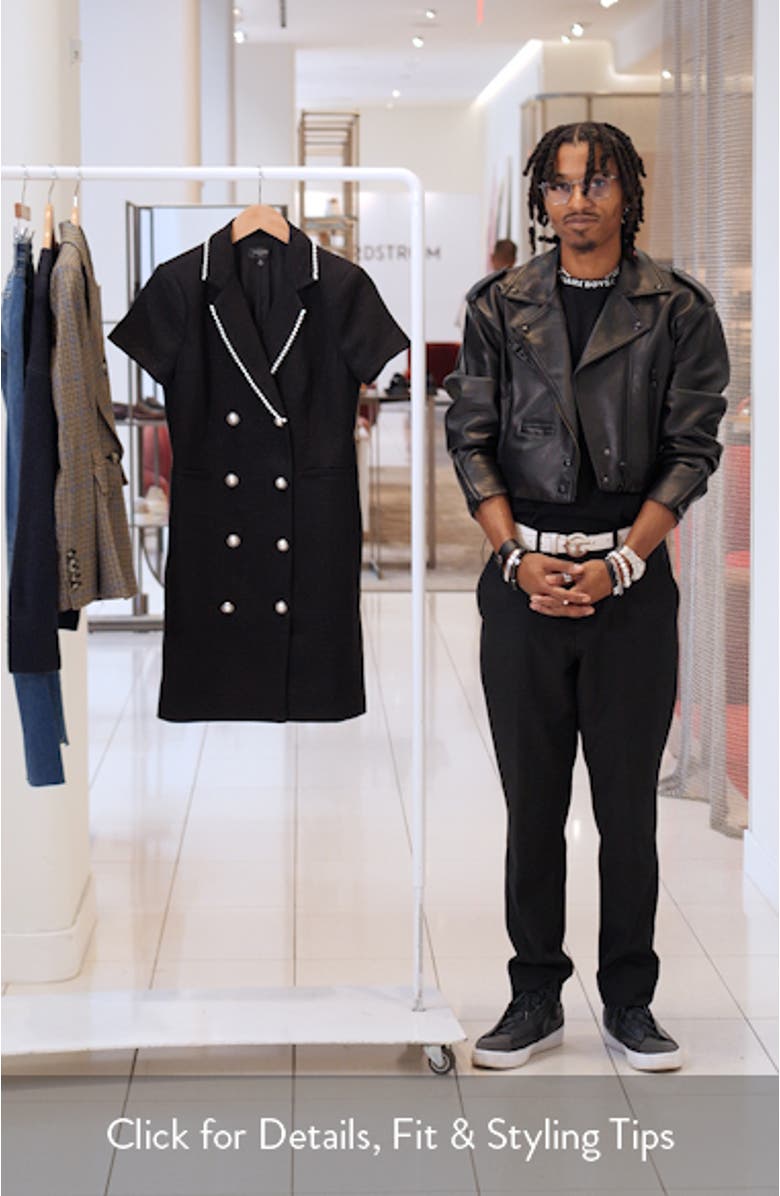 Faux Pearl Trim Tweed Dress, sales video thumbnail