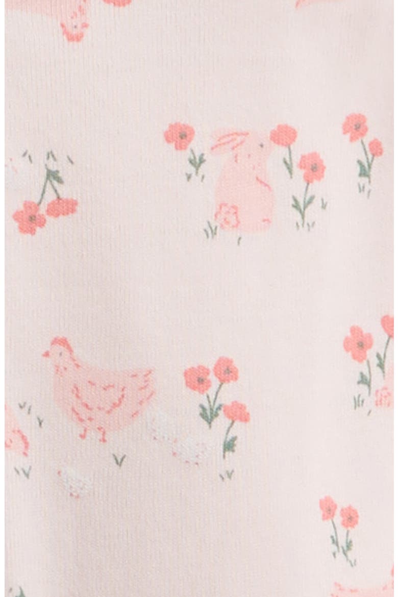 Ruffle Embroidered Collar Bodysuit & Leggings, Alternate, color, PINK FARM FRIENDS- IVORY