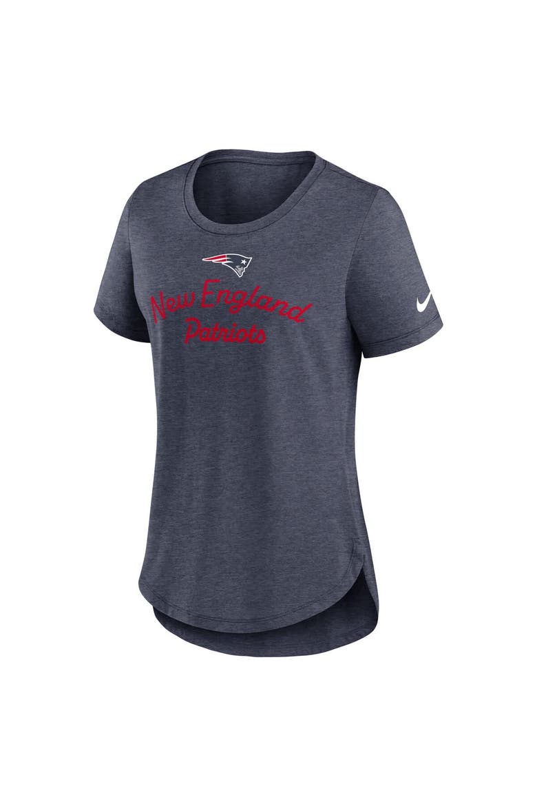 Women's Nike Navy New England Patriots Script Tri-Blend T-Shirt, Alternate, color, Navy