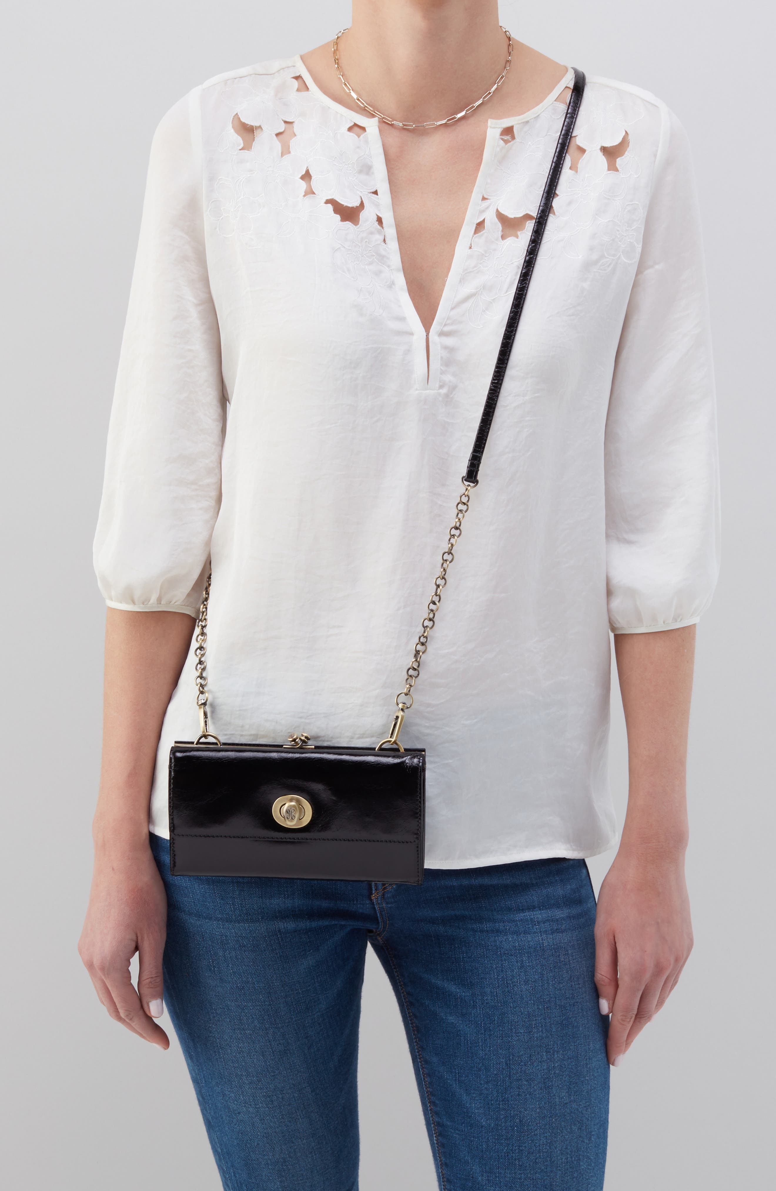 HOBO Mila Leather Wallet on a Chain, Alternate, color, 