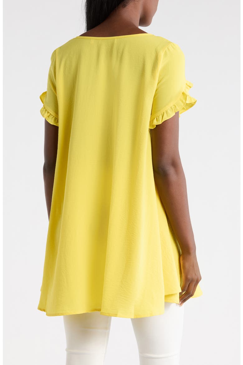 Ruffle Sleeve Tunic Top, Alternate, color, YELLOW