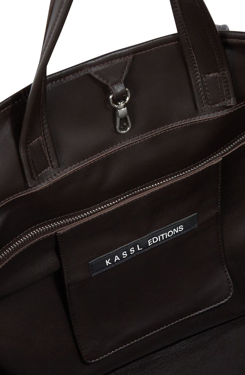 KASSL Leather Tote, Alternate, color, Dark Brown