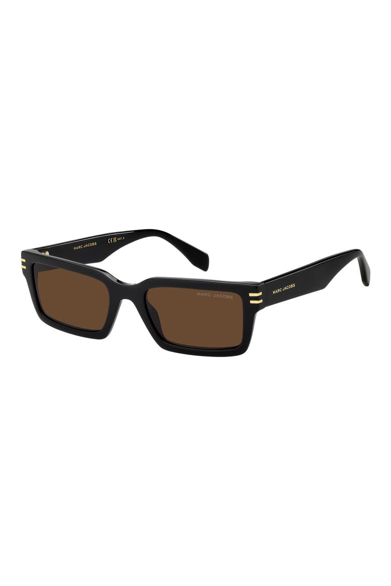 54mm Rectangular Sunglasses, Alternate, color, BLACK/ BROWN