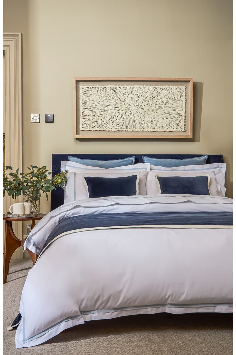 Beaumont Luxury Cotton Percale Duvet Cover Sets, Alternate, color, Pale Blue