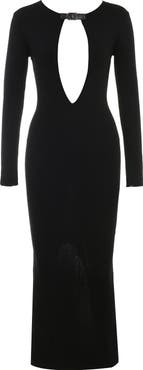 HOUSE OF CB Keeya Long Sleeve Belted Neck Dress