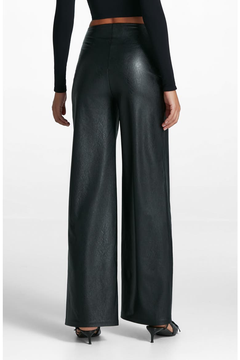Wide Leg Faux Leather Pants, Alternate, color, BLACK