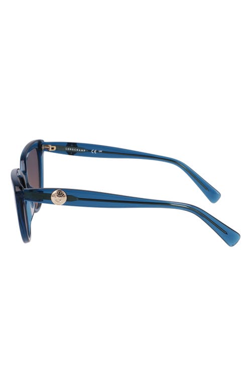 Longchamp Le Pliage 53mm Gradient Cat Eye Sunglasses In Transparent Blue