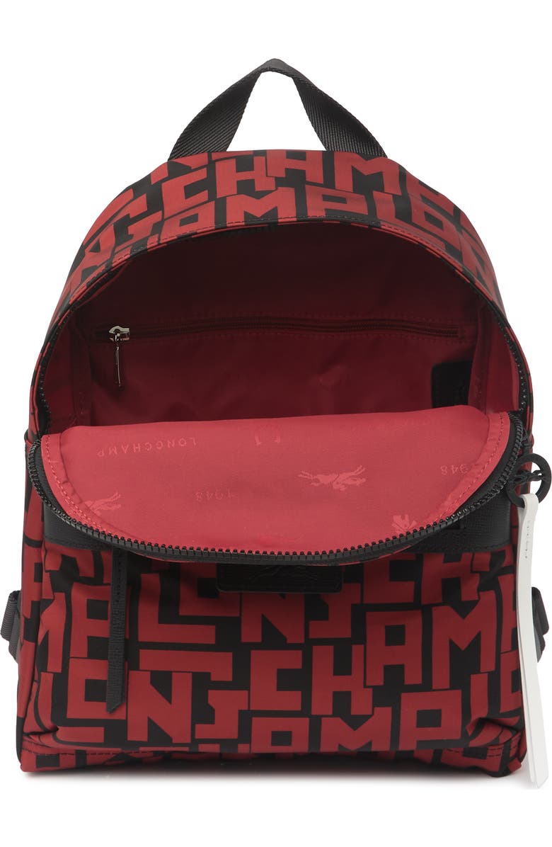 Longchamp Le Pilage Small Backpack, Alternate, color, Blk/Brick