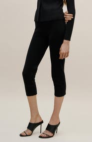 MANGO Cotton Knit Capri Pants