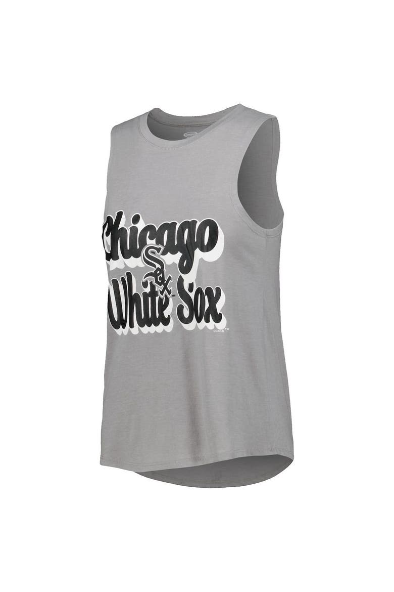Women's Concepts Sport Heather Black/Heather Gray Chicago White Sox Wordmark Meter Muscle Tank Top & Pants Sleep Set, Alternate, color, Black