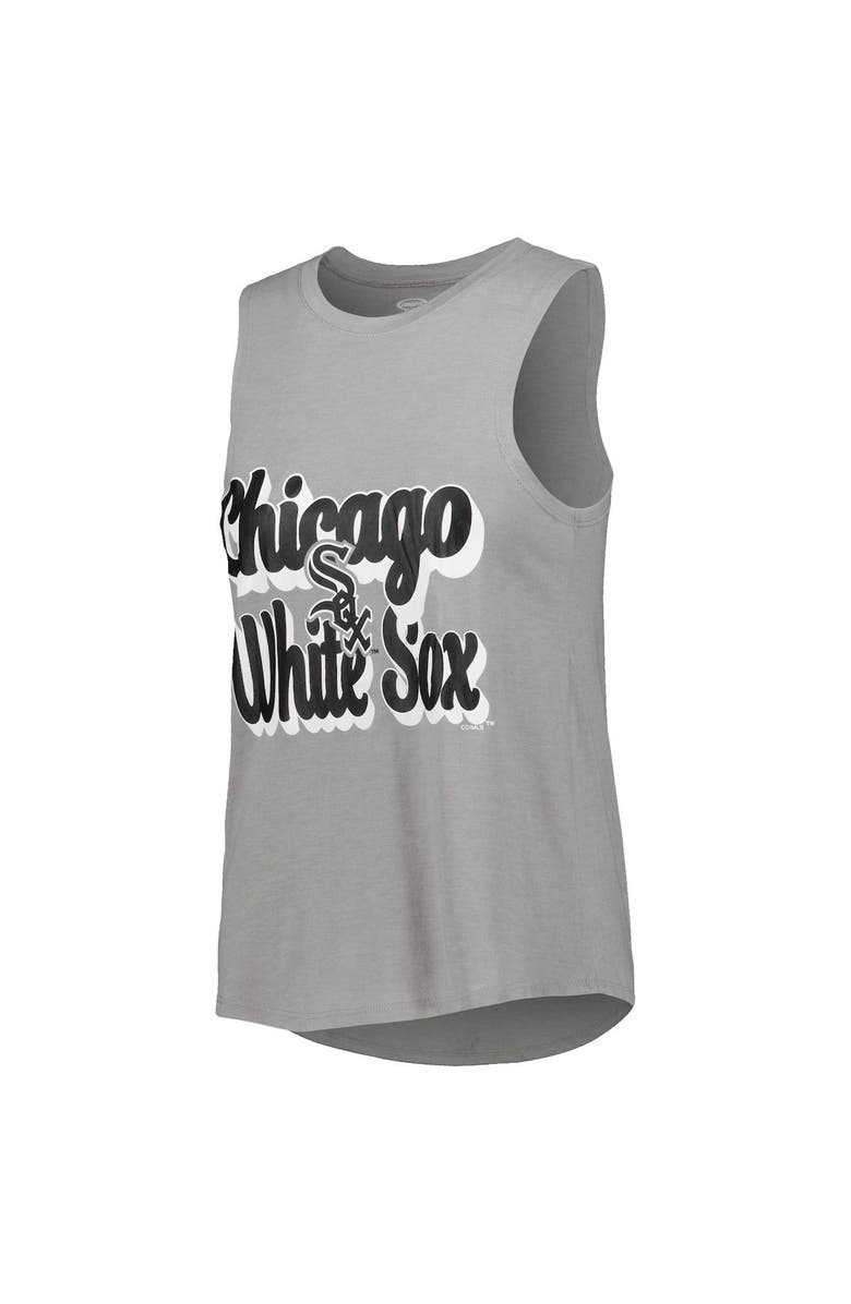 CONCEPTS SPORT Women's Concepts Sport Heather Black/Heather Gray Chicago White Sox Wordmark Meter Muscle Tank Top & Pants Sleep Set, Alternate, color, Black