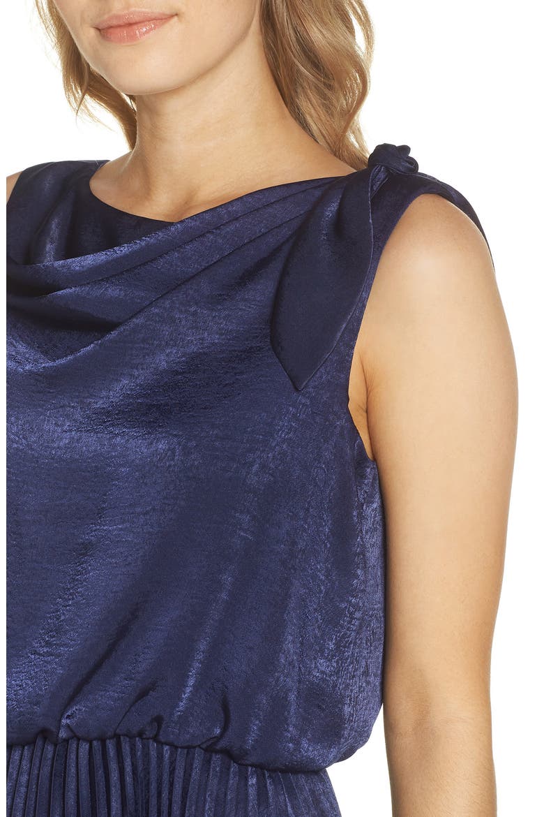 Bethany Shimmer Satin Dress, Alternate, color, NAVY